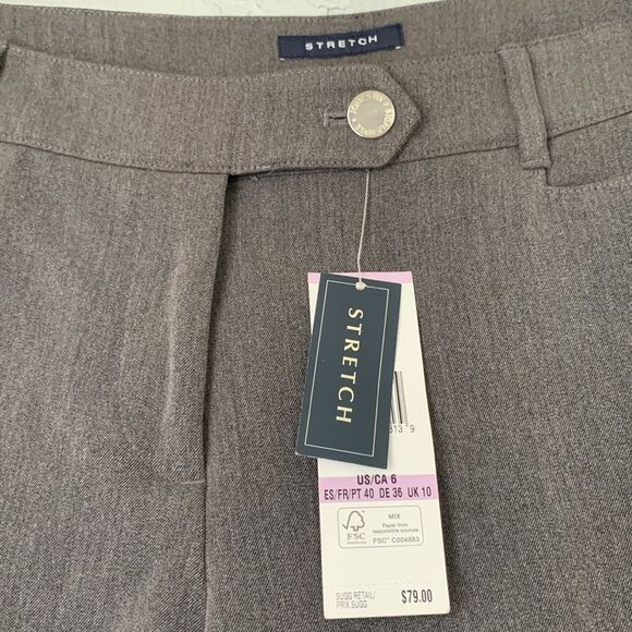 NWT Jones New York Signature Stretch Gray Dress Pants Size 6 - Picture 8 of 11